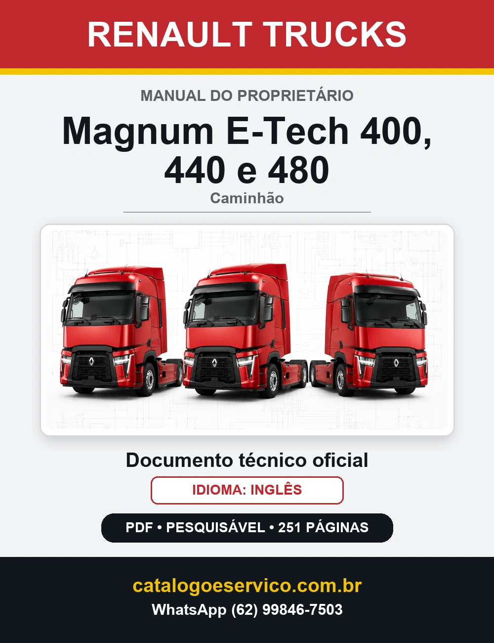 Manual do Proprietário Renault Trucks Magnum E-Tech 400, 440 e 480 — capa