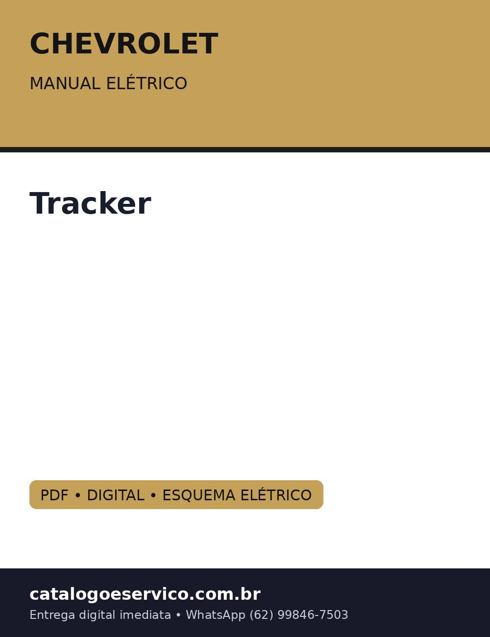 Manual Elétrico Chevrolet Tracker — Fusível ao pino, cada circuito mapeado