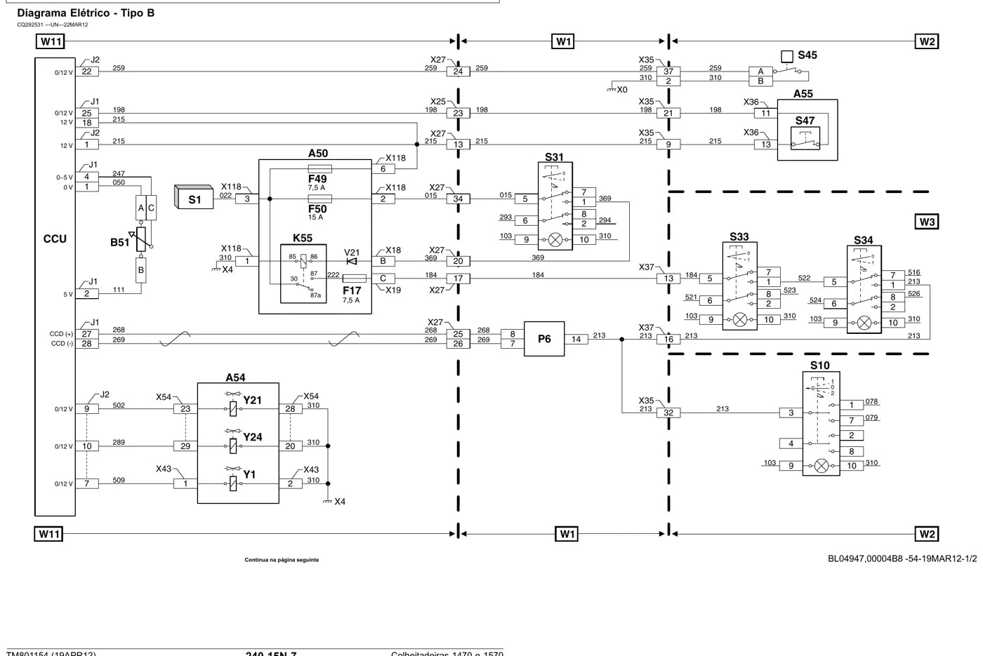 Manual Técnico John Deere 1470 e 1570 — ilustração técnica 1