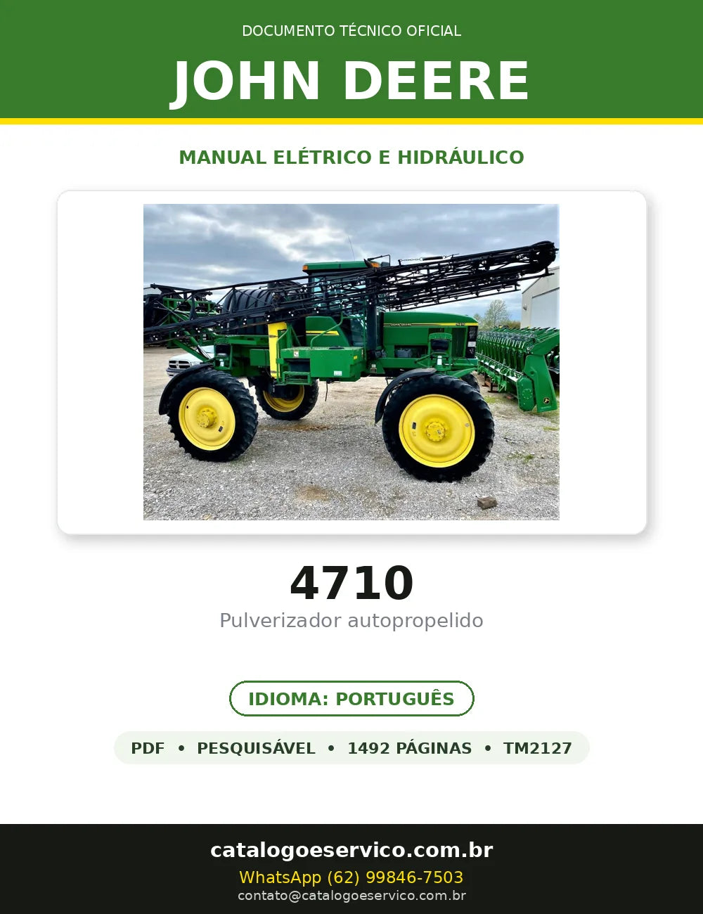 MANUAL ELÉTRICO HIDRÁULICO JOHN DEERE - 4710 - PULVERIZADOR AUTOPROPELIDO — capa