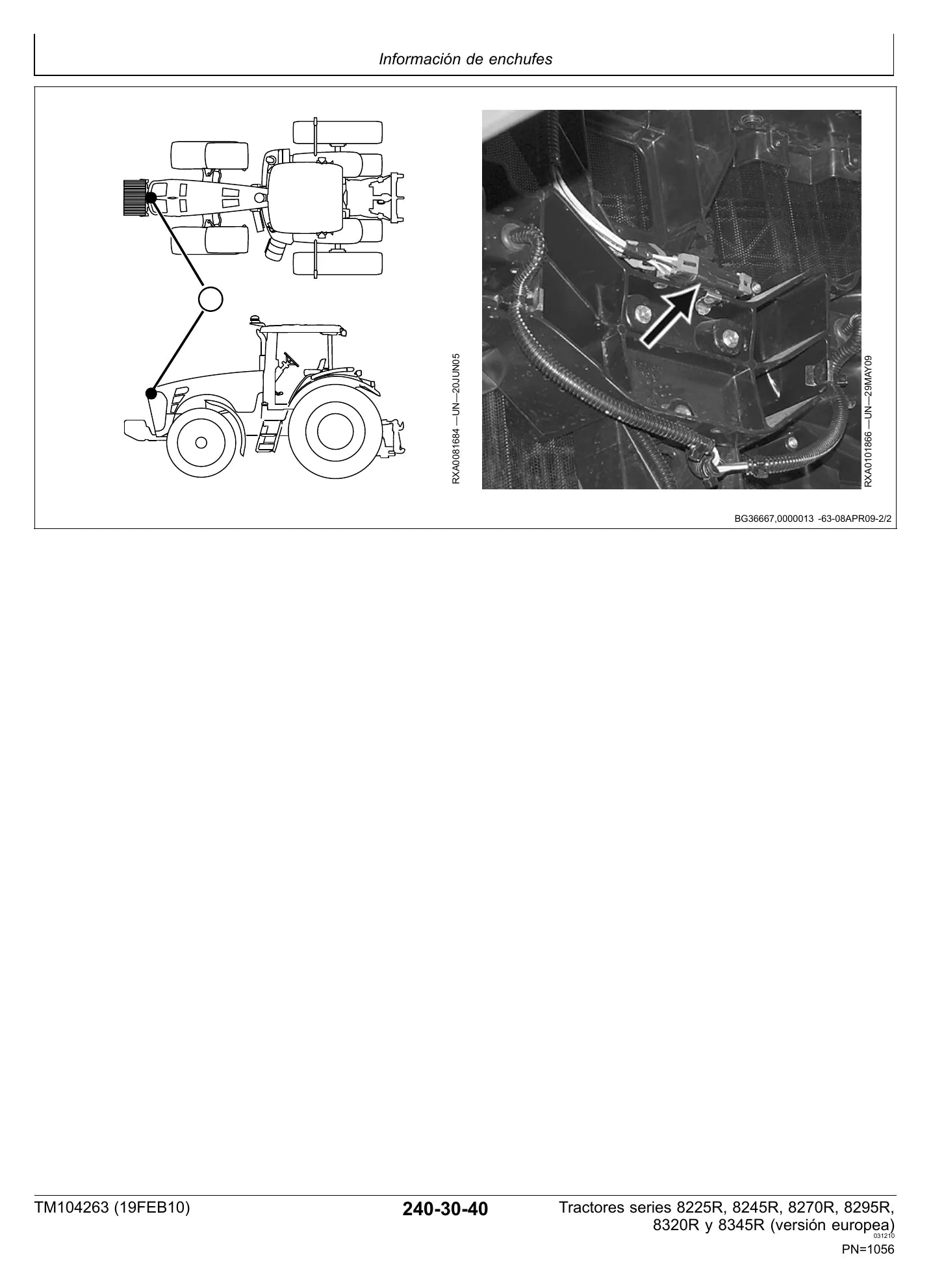 MANUAL ELÉTRICO HIDRÁULICO JOHN DEERE - 8225R, 8245R, 8270R, 8295R — diagrama técnico (detalhe)