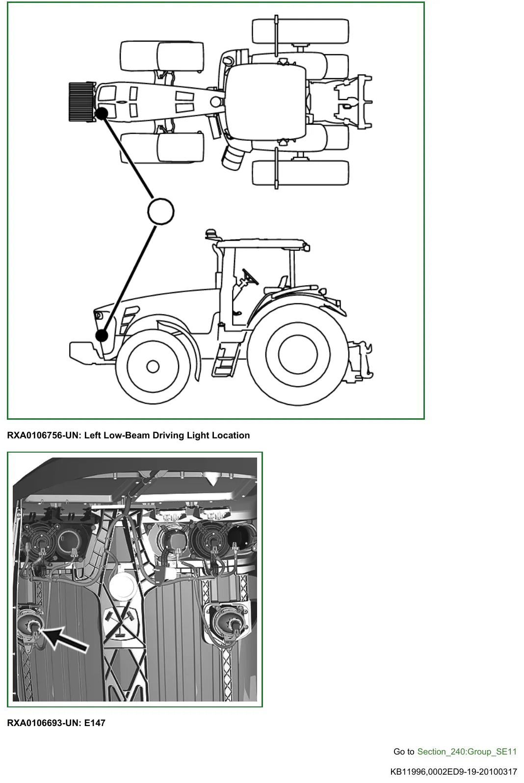 Manual Técnico John Deere 8235R, 8260R, 8285R, 8310R, 8335R e 8360R — ilustração técnica 3