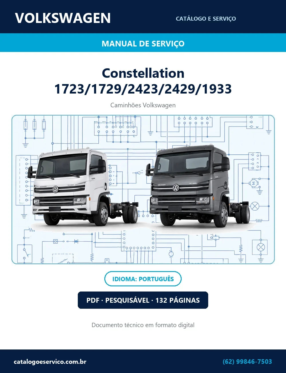 Manual Elétrico Volkswagen Constellation 1723/1729/2423/2429/1933 — Pinagem de todos os chicotes