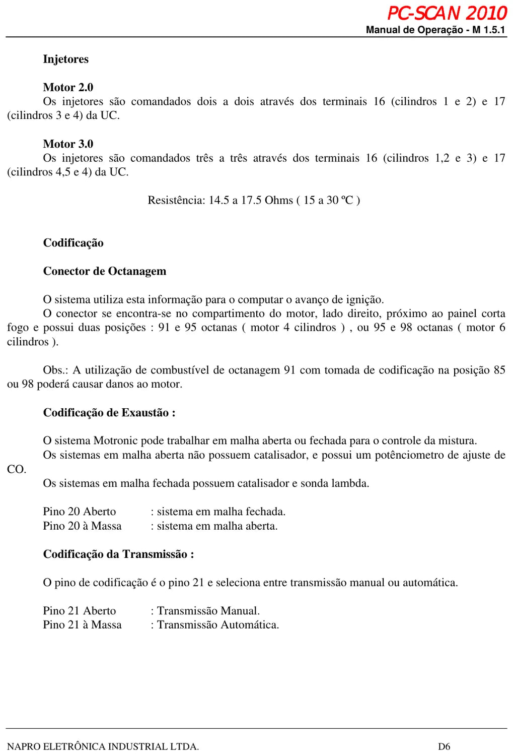 Página interna 1 — Manual Técnico Chevrolet Omega — Injeção Motronic 1.5