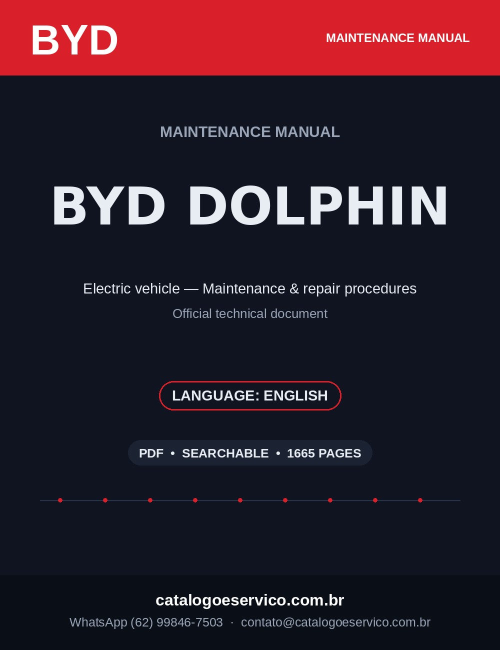 Manual de Manutenção BYD Dolphin (Inglês)