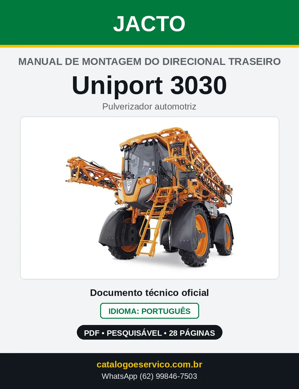 Manual de Montagem do Direcional Traseiro Jacto Uniport 3030 — capa