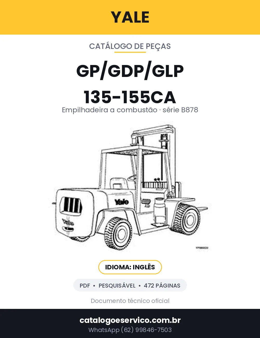 Capa — Catálogo de Peças Yale GP135CA / GP155CA / GDP135CA em PDF