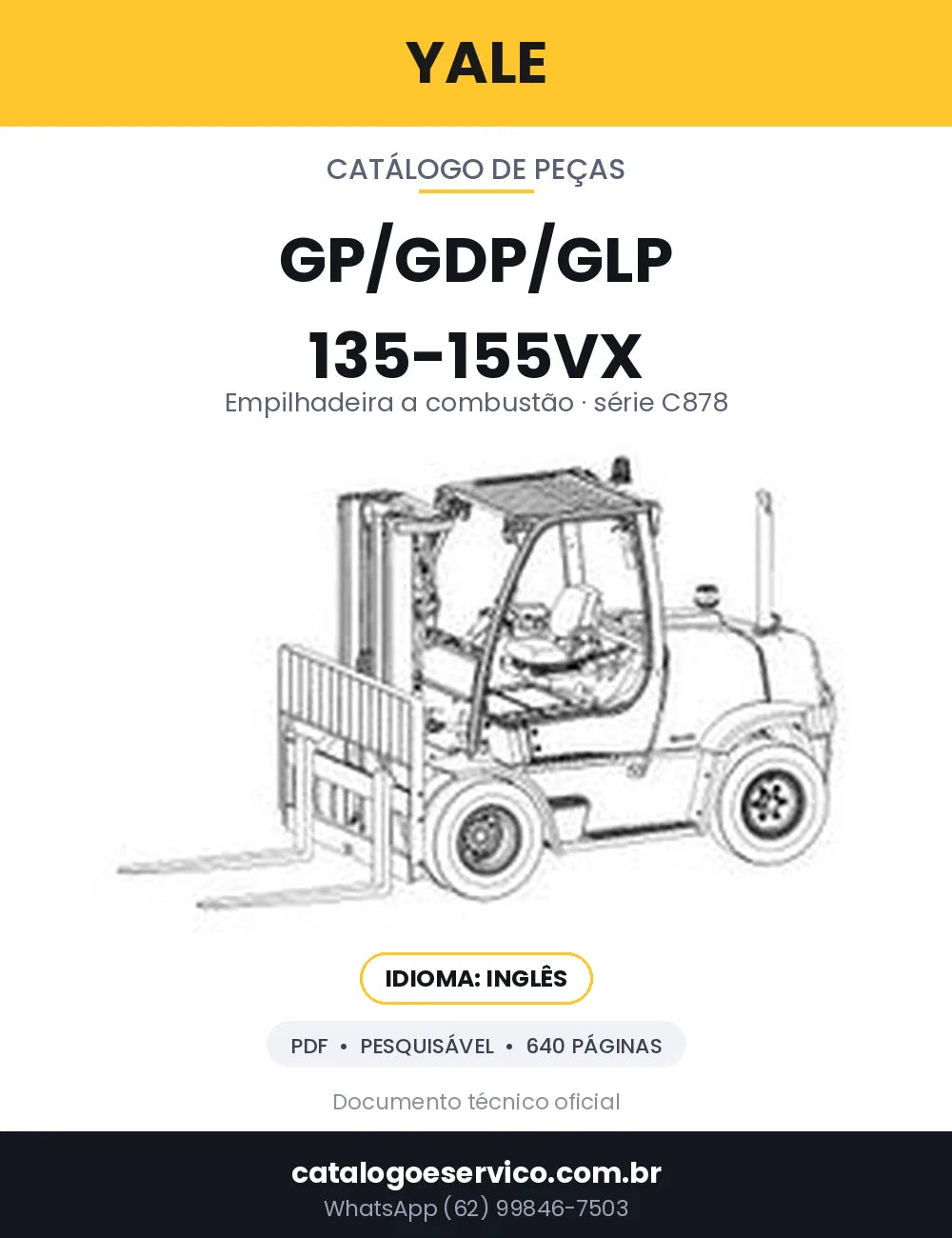 Capa — Catálogo de Peças Yale GP135VX / GP155VX / GDP135VX em PDF