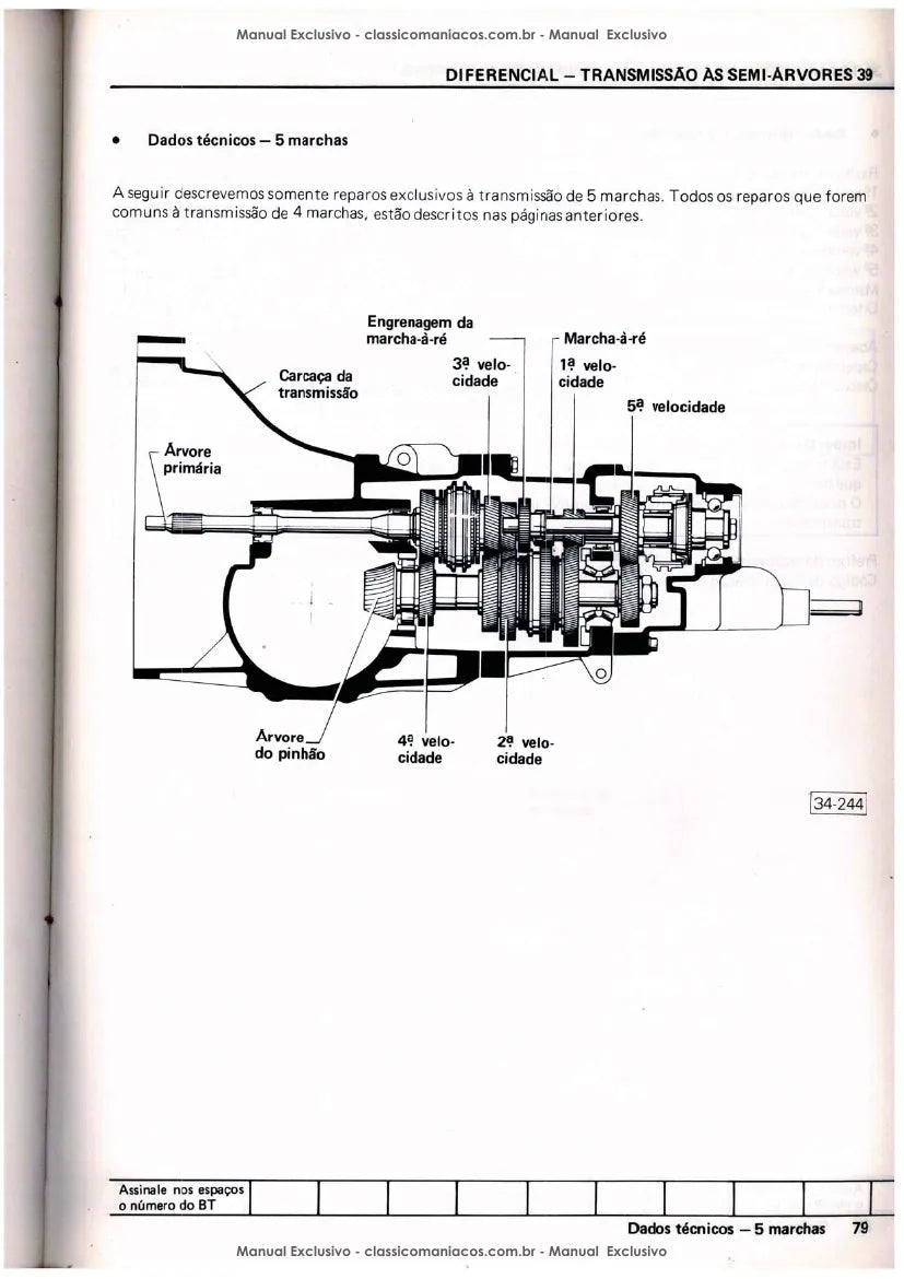 Página interna 1 — Manual de Serviço Volkswagen Embreagem e câmbio — motor AP