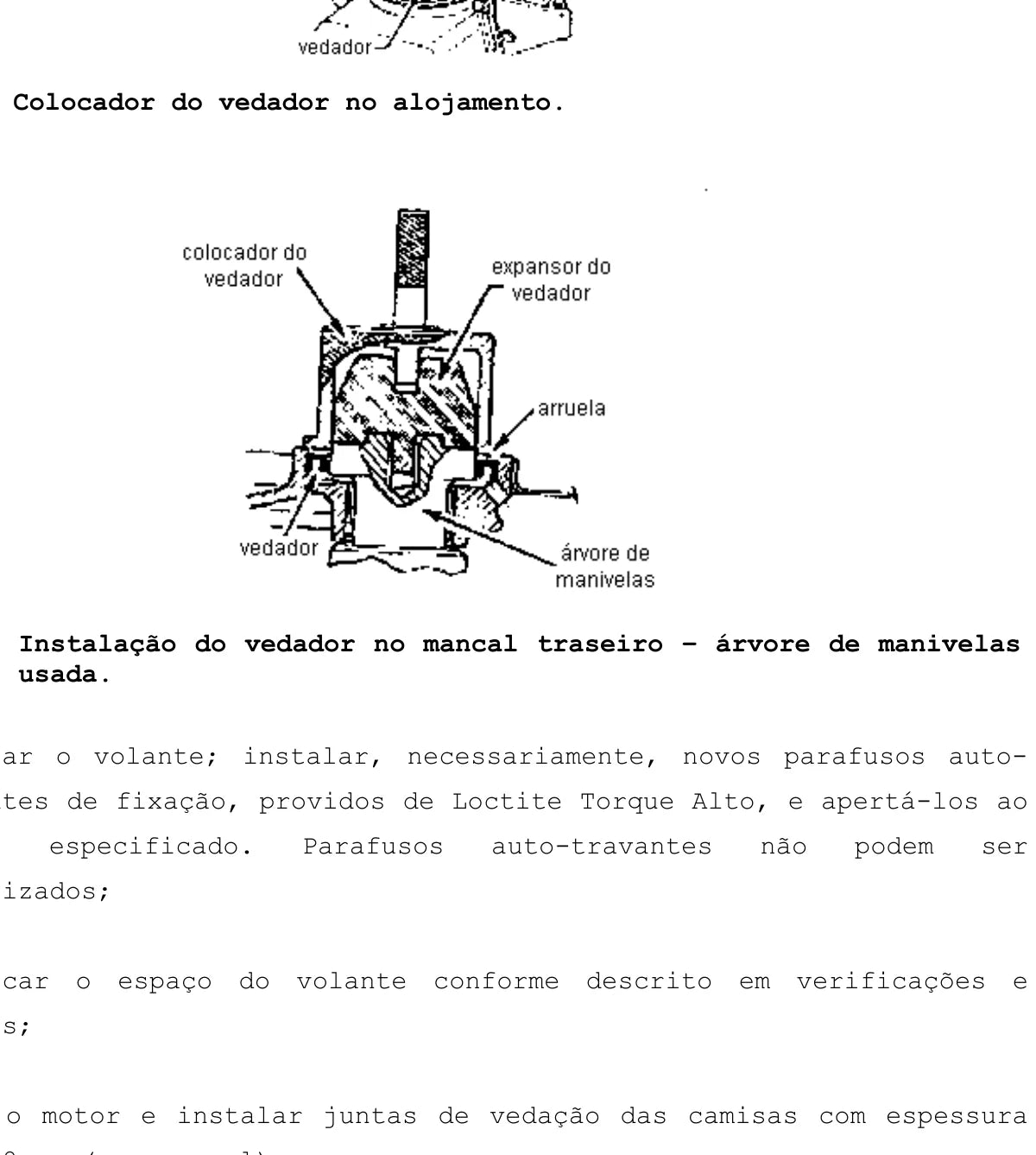 FORD Motor CHT 1.3 / 1.6 — figura técnica — página interna do manual de serviço