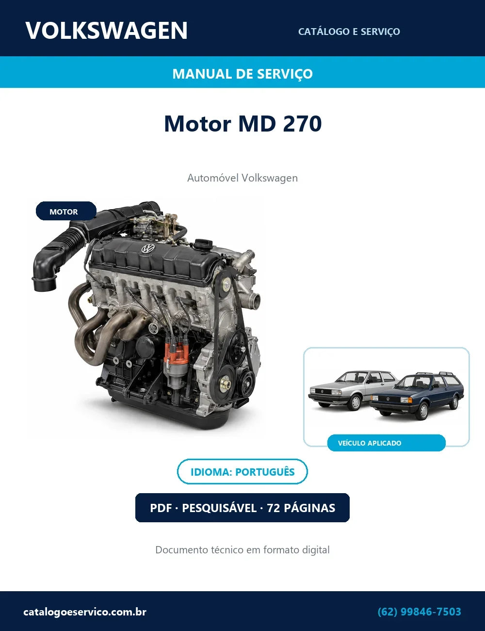 Manual de Serviço Volkswagen Motor MD 270 — 72 págs. — capa