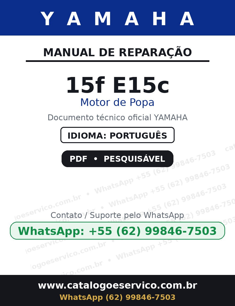 YAMAHA 15f E15c — Manual de Reparação