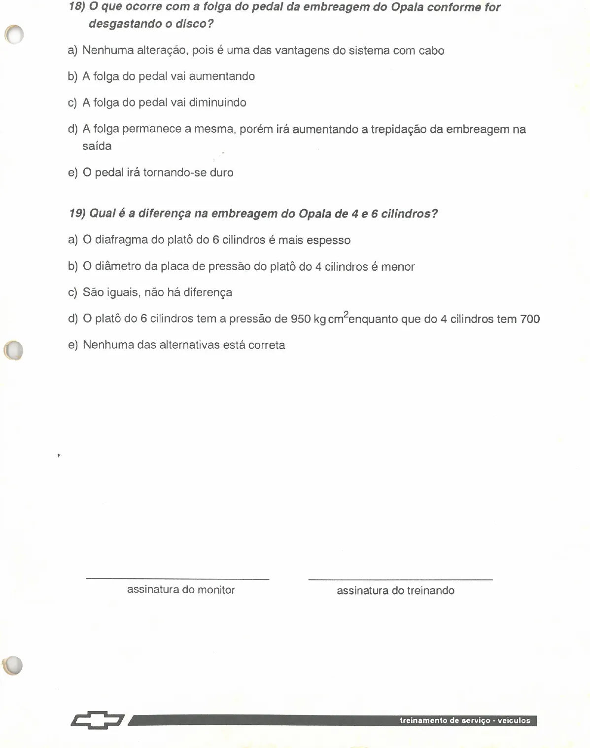Manual de Treinamento Técnico Caixa de Mudanças GM Opala 5 Velocidades — página interna 2 do PDF (Manual de Serviço)