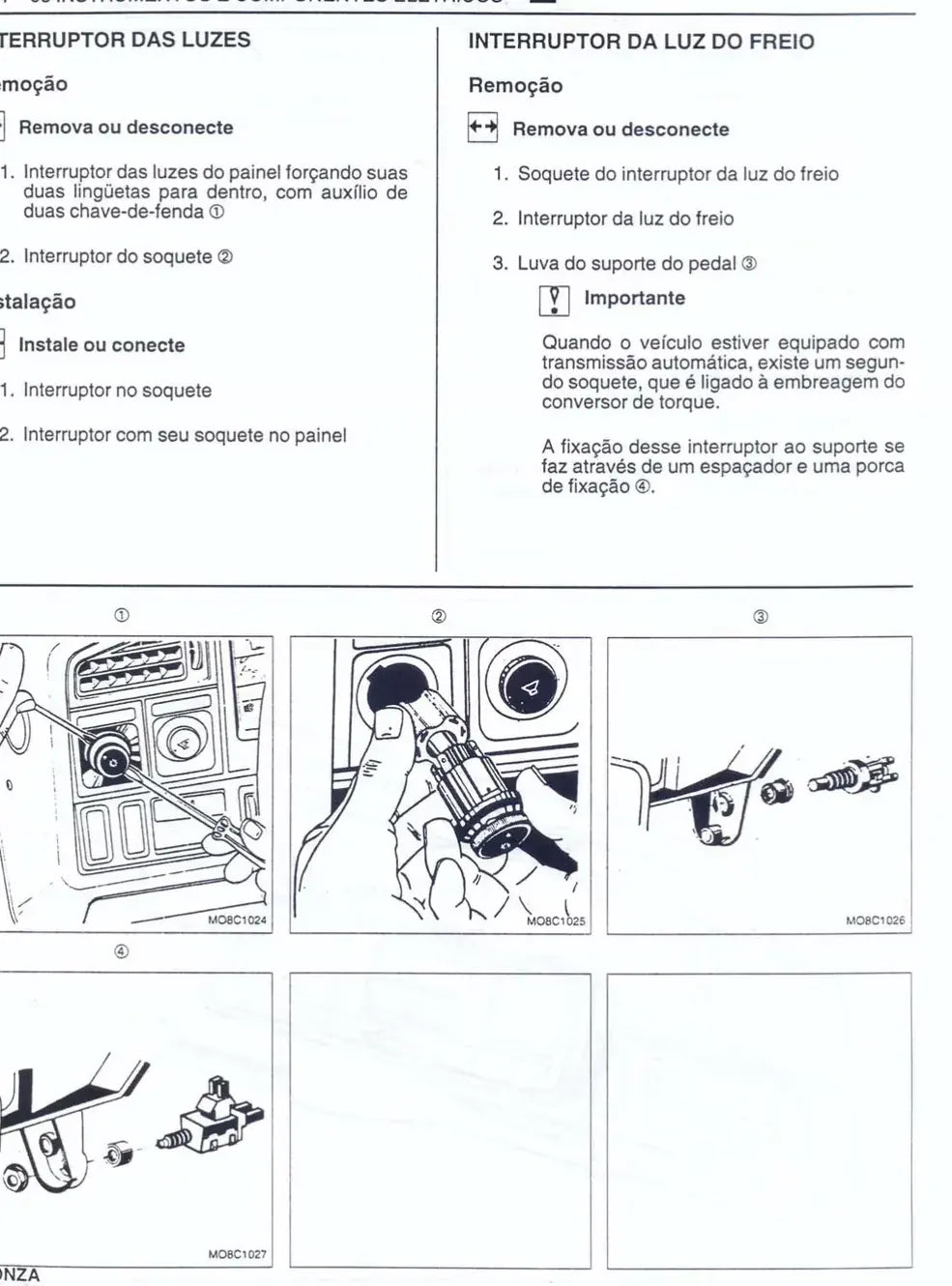 Página interna 3 — Manual de Oficina Chevrolet Monza 1994