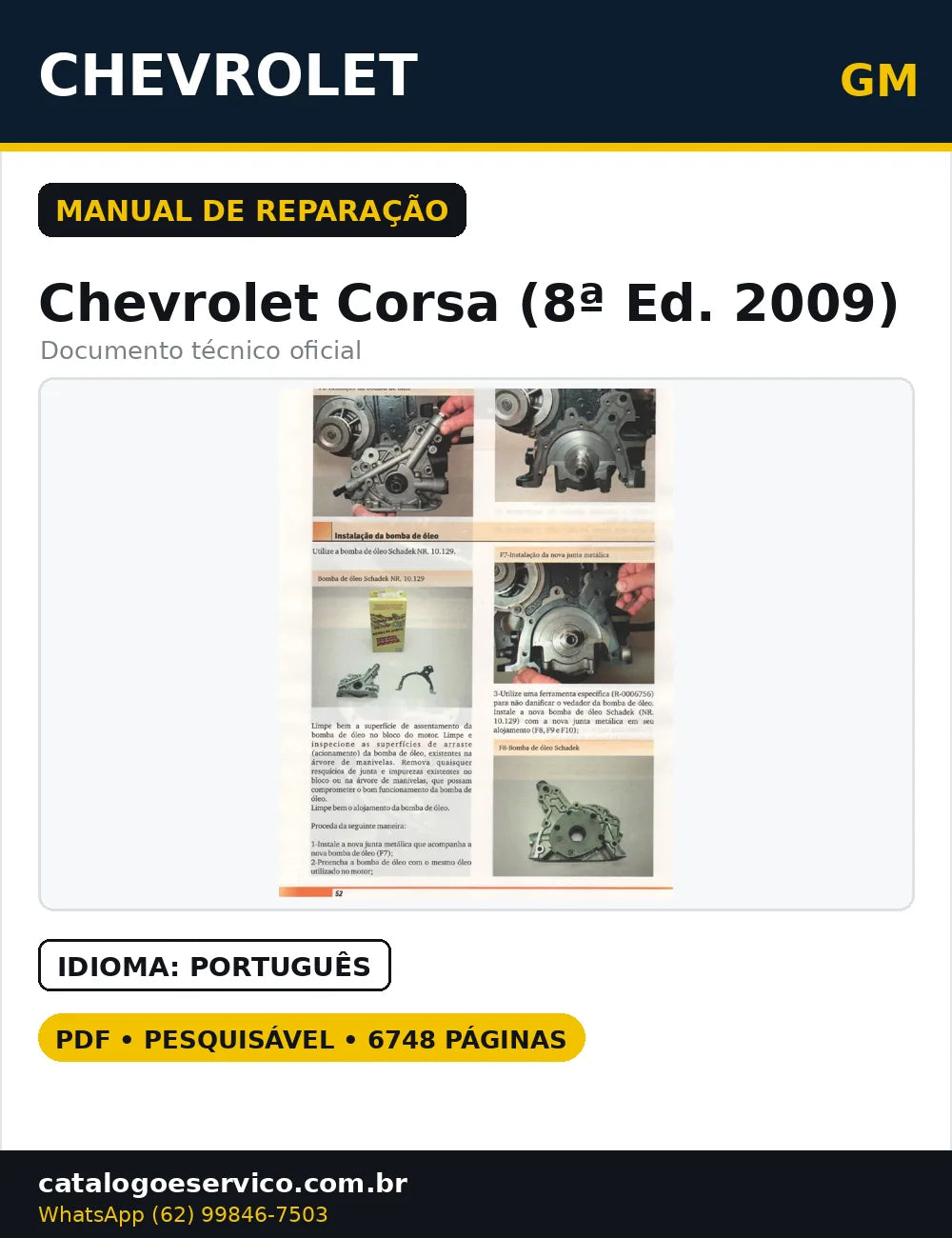 Manual Reparações Serviço Chevrolet Corsa 8ª Ed 2009