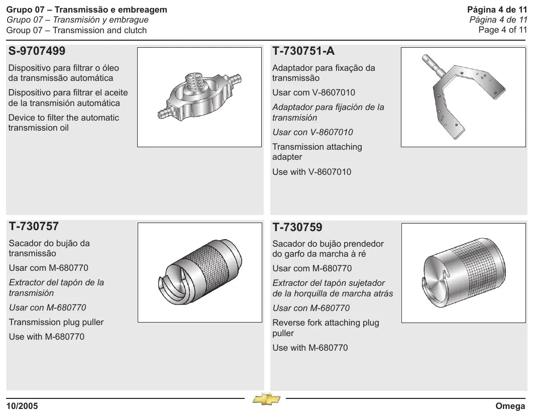 Página interna 3 — Manual de Serviço Chevrolet Omega e Suprema