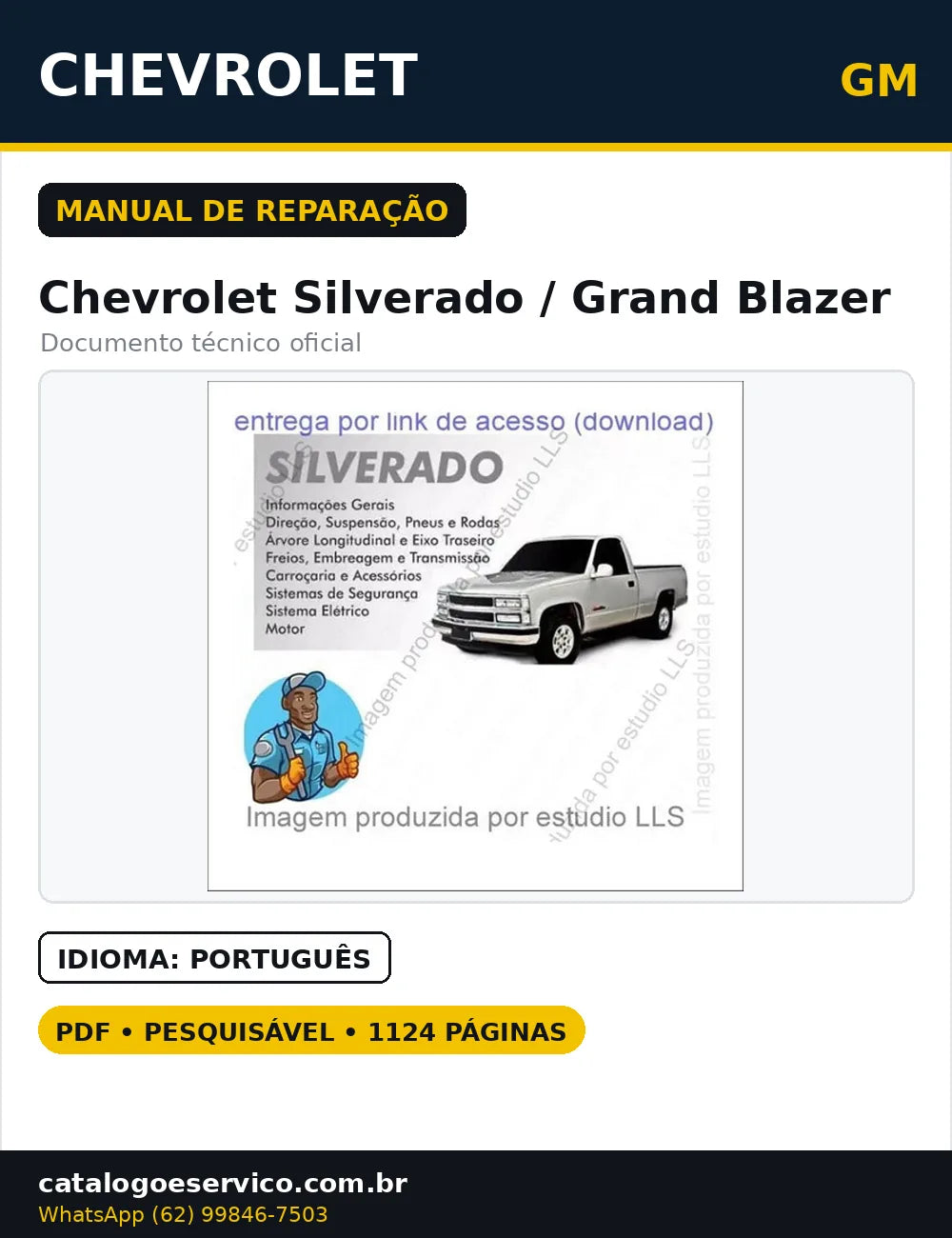 Manual Reparações Serviço Gm Chevrolet Silverado Grandbla