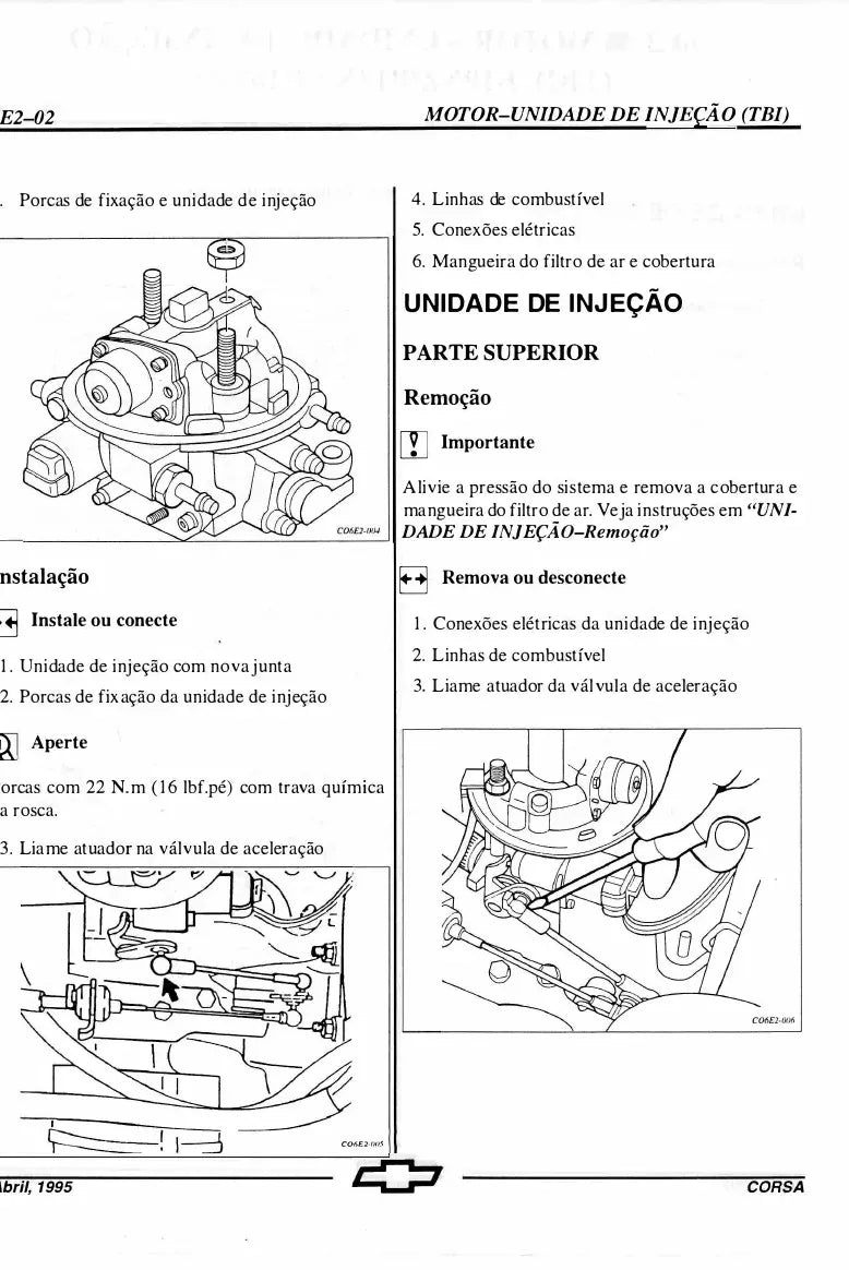 Página interna 2 — Manual de Oficina Chevrolet Corsa 1995