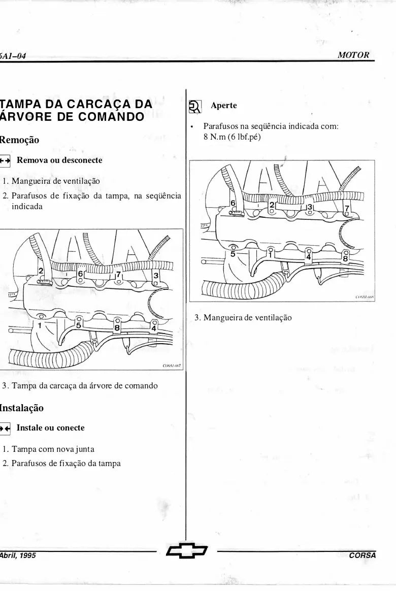 Página interna 3 — Manual de Oficina Chevrolet Corsa 1995