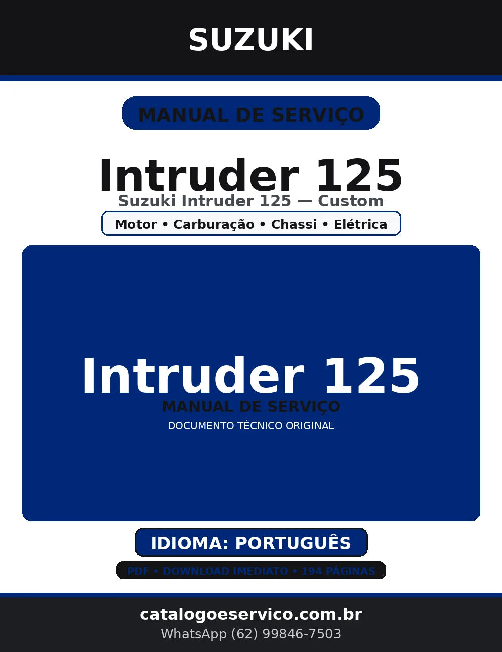 Manual de Serviço Suzuki Intruder 125 — Oficina (Português, PDF) — capa