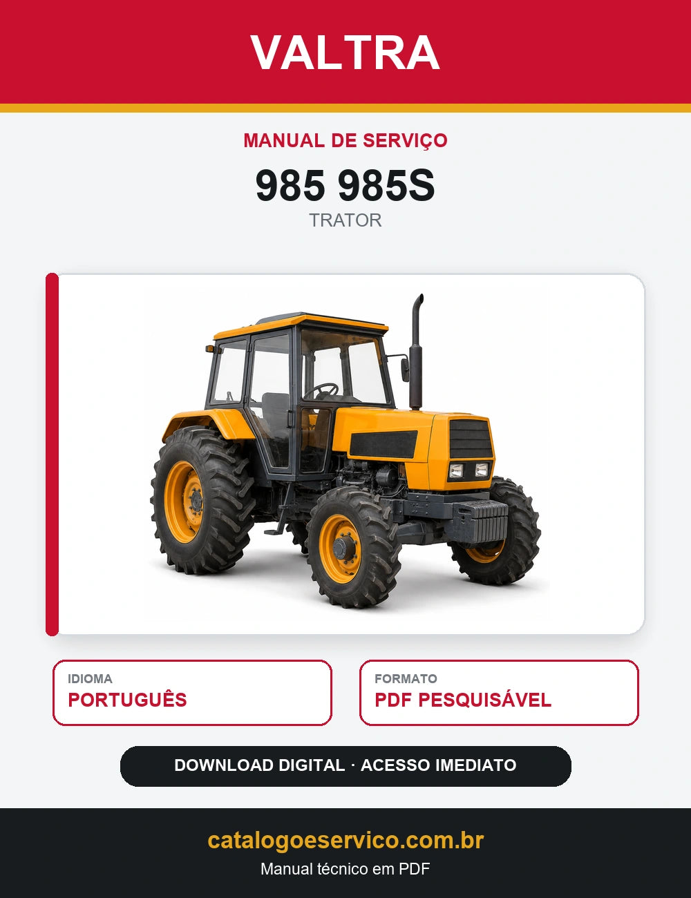 Manual Serviço Oficina Tratores Valtra Valmet 985 985s
