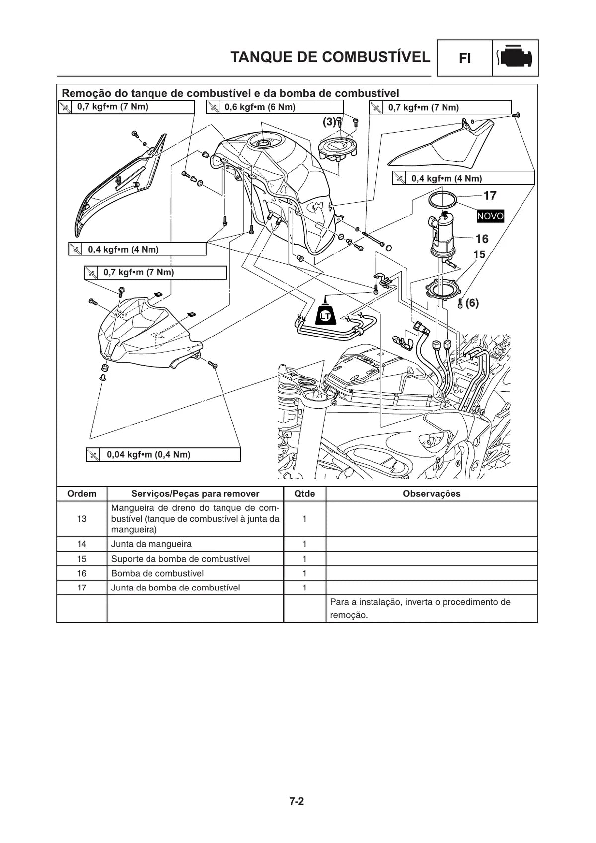 Yamaha Manual Serviço Yzf R 1 2013 — motocicleta, figura técnica 3