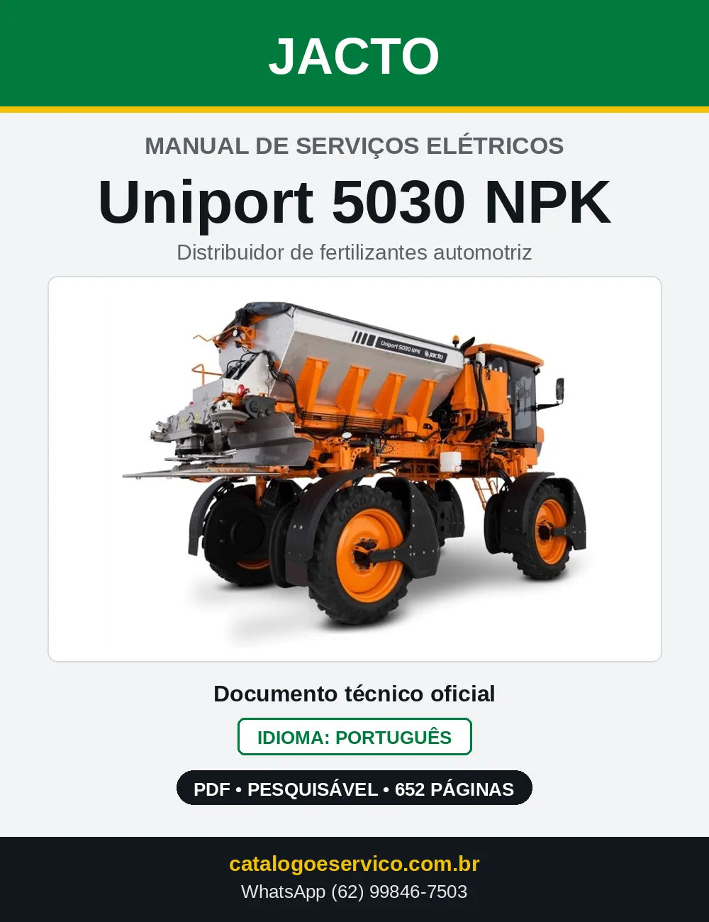 Manual de Serviços Elétricos Jacto Uniport 5030 NPK — capa