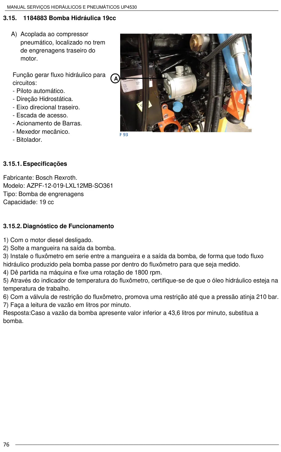Manual de Serviços Hidráulicos e Pneumáticos Jacto Uniport 4530 — amostra 3 de página interna do documento