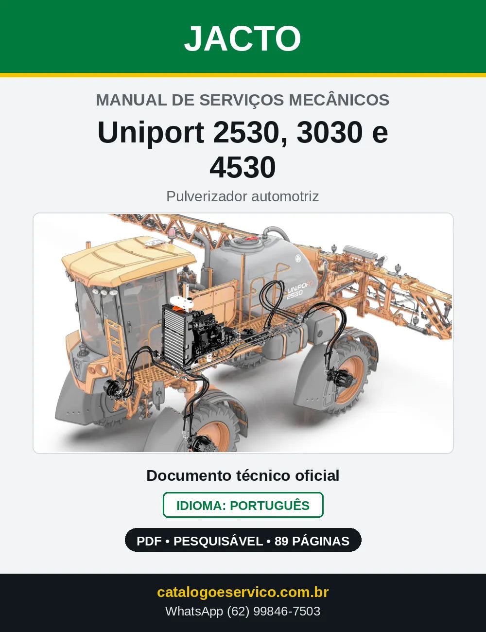 Manual de Serviços Mecânicos Jacto Uniport 2530, 3030 e 4530 — capa