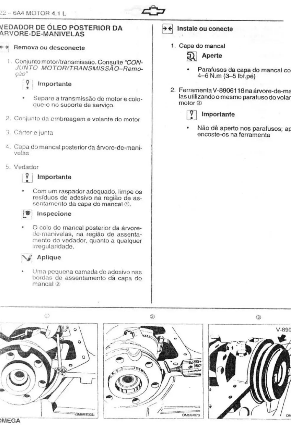 Página interna 2 — Manual de Serviço Chevrolet Motor 4.1 — Omega 1995