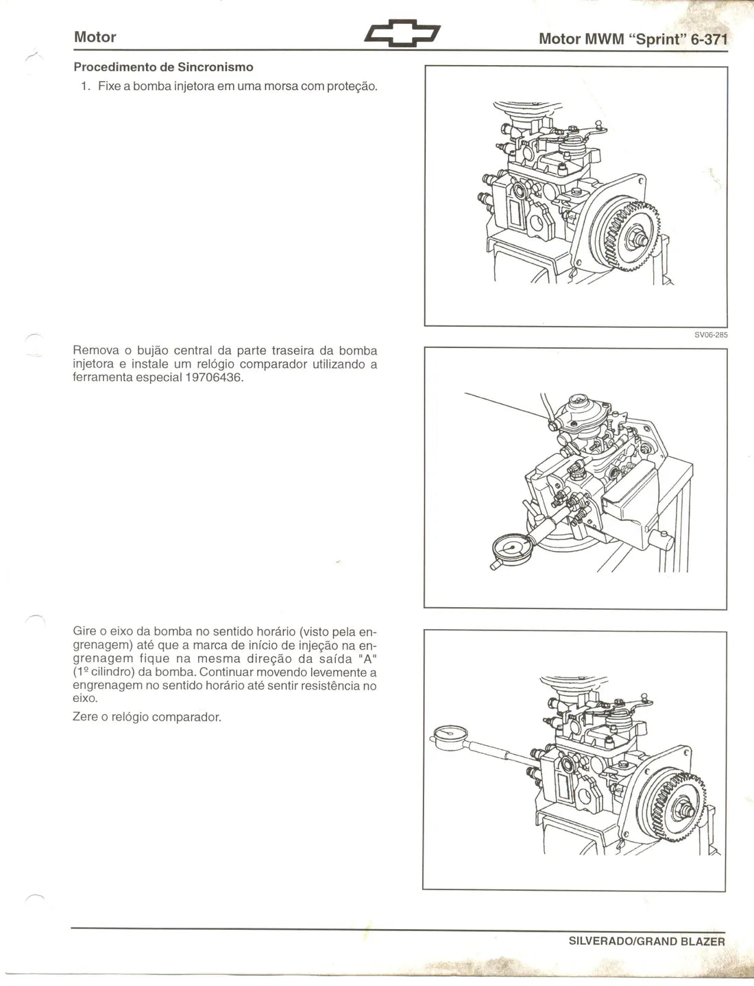 Página interna 3 — Manual de Serviço Chevrolet Motor MWM Sprint