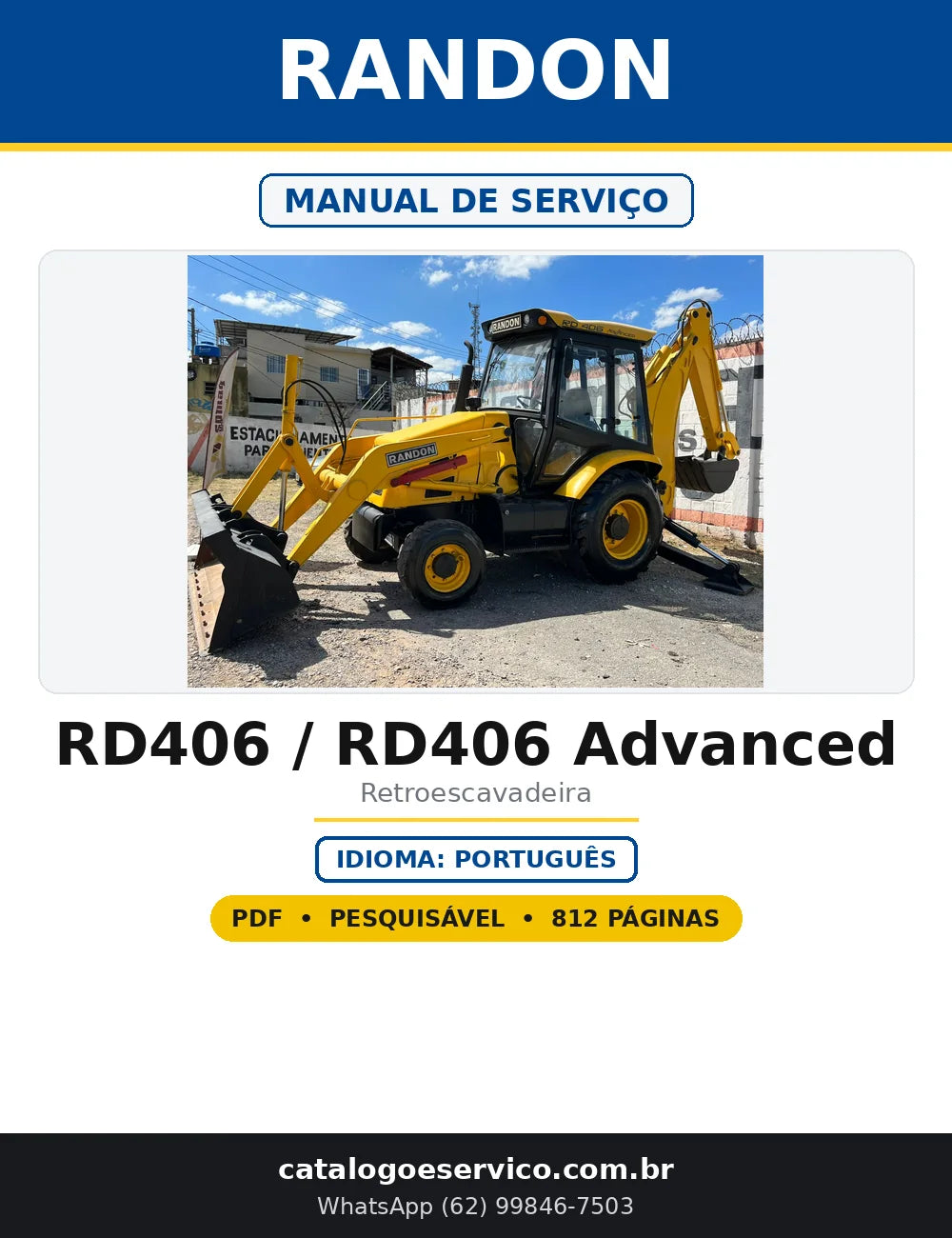 Capa do Manual de Serviço Randon RD406 / RD406 Advanced em PDF com 812 páginas