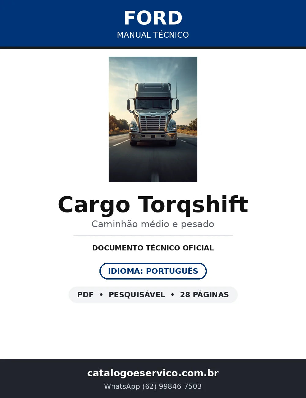 Manual Técnico Ford Cargo Torqshift — Códigos de Falha ECM, TCM e ABS — capa
