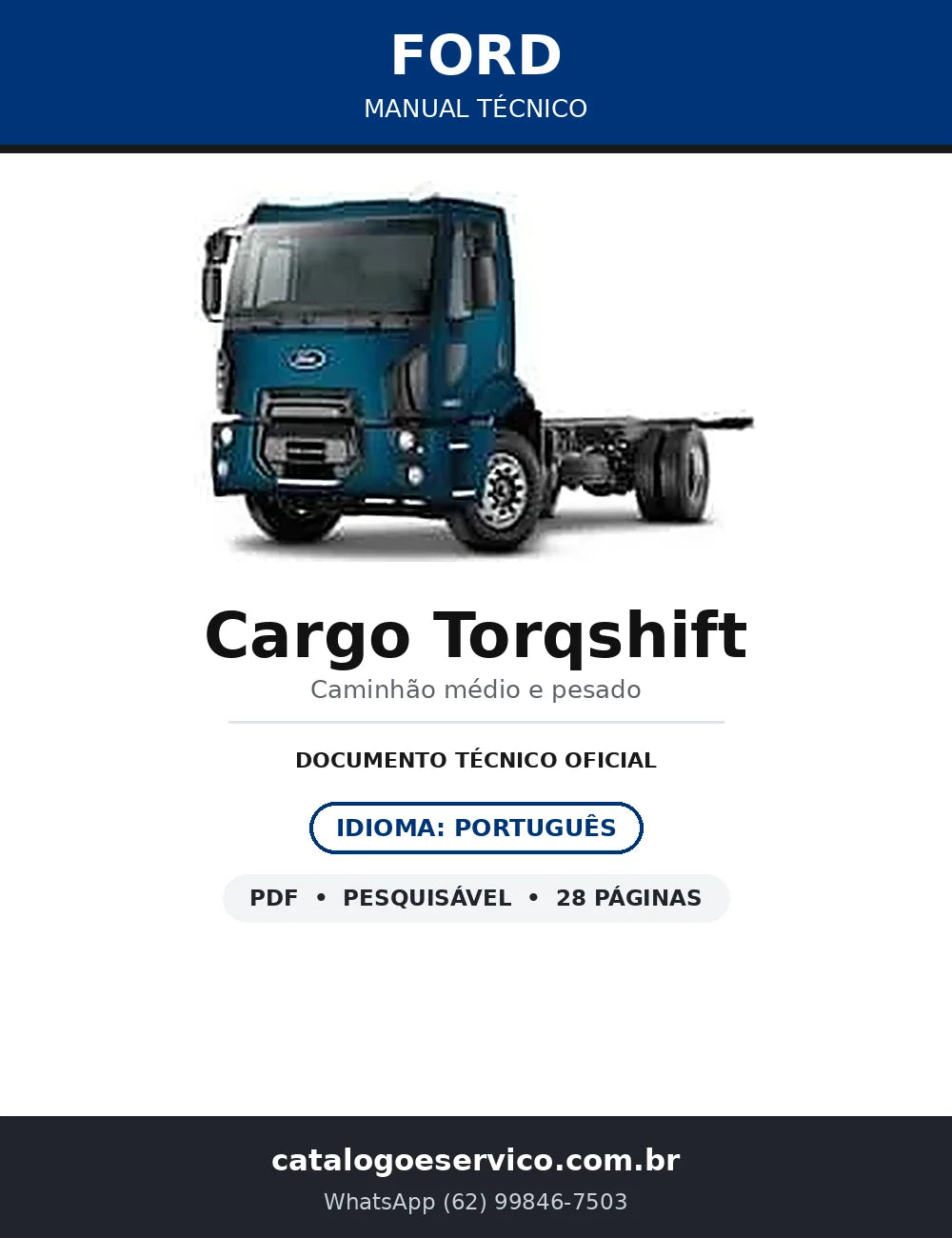 Manual Técnico Ford Cargo Torqshift — Códigos de Falha ECM, TCM e ABS — capa