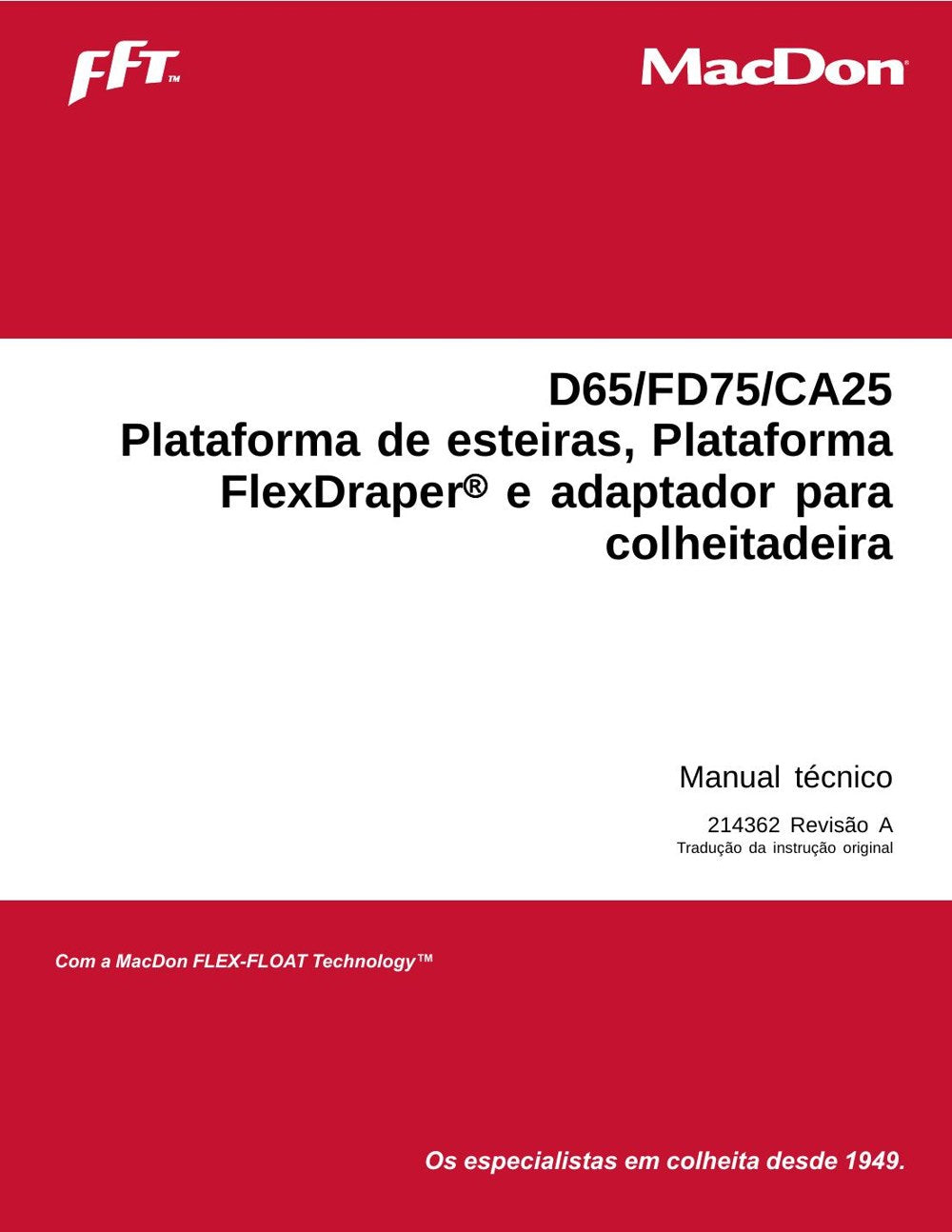 Manual Técnico MacDon D65 FD75 CA25