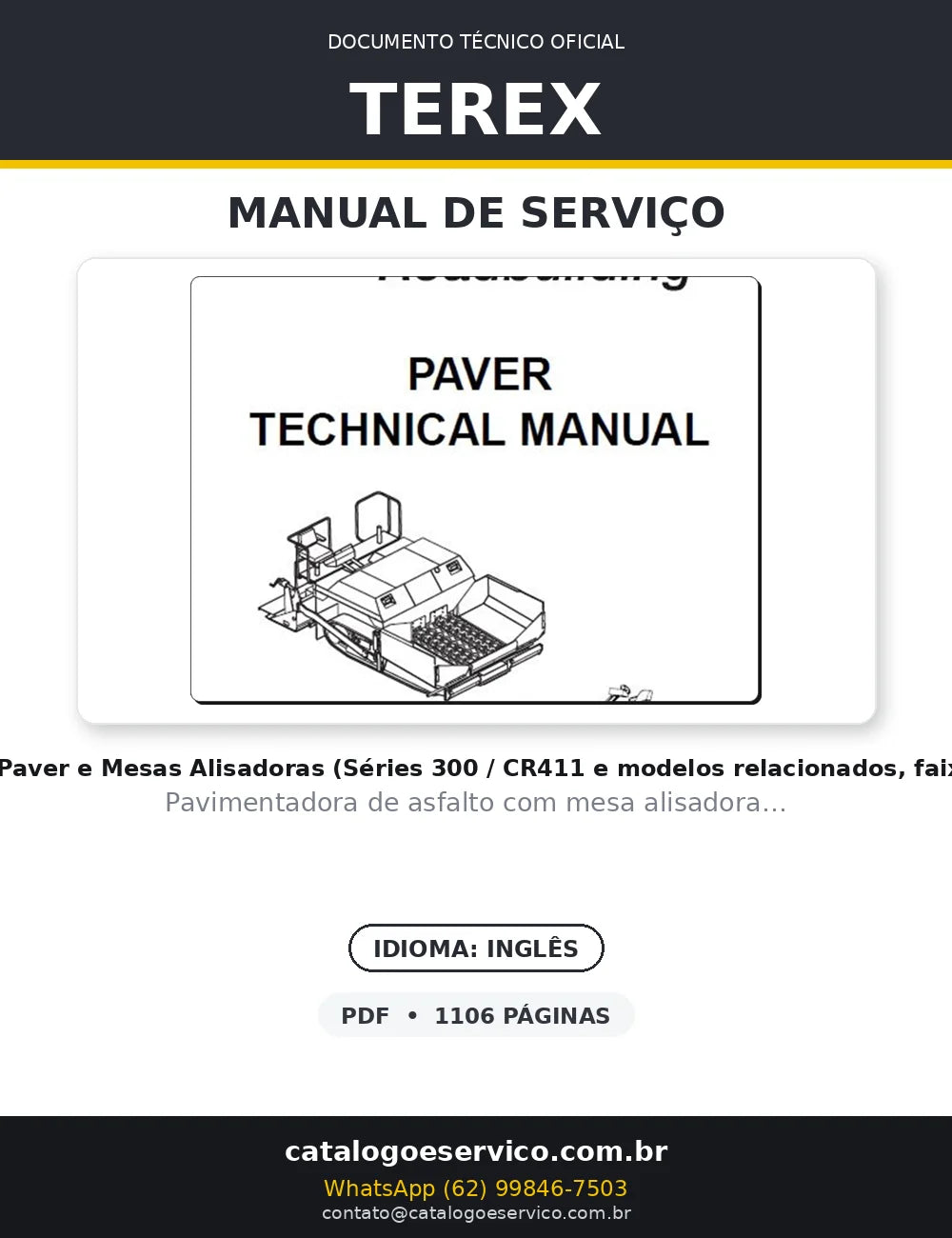Manual Tecnico TEREX - PAVER - Construção De Estradas — capa