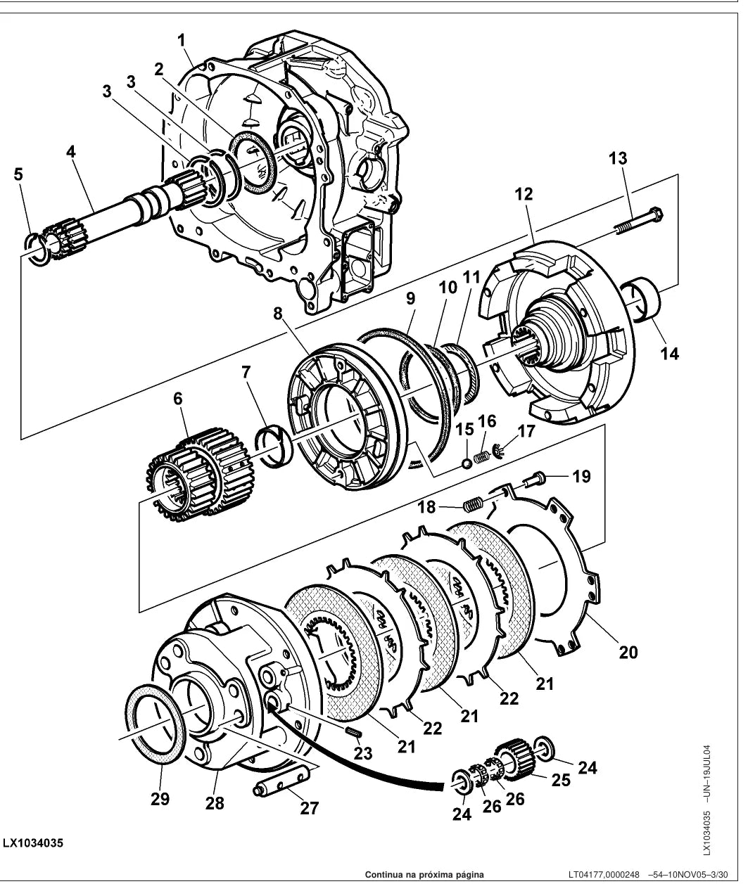 Página interna com ilustração técnica — John Deere 6300 / 6400 / 6405 (amostra 2 de 2)