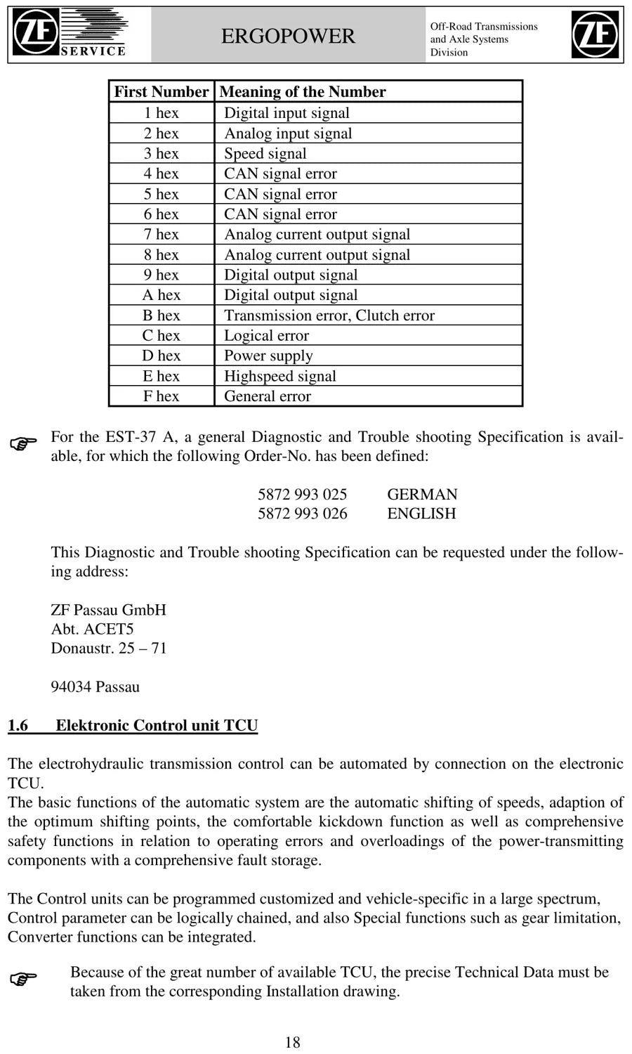 Manual Técnico ZF Ergopower 5 WG-261 e 5 WG-311 Powershift (5872.368.002) — página 2 do documento