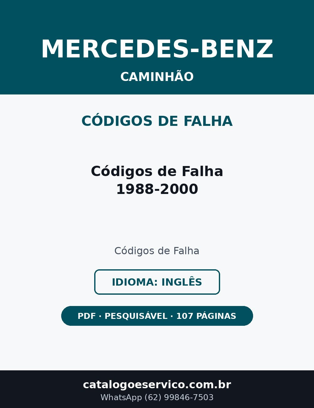 Códigos de Falha Mercedes-Benz 1988-2000 (Inglês)