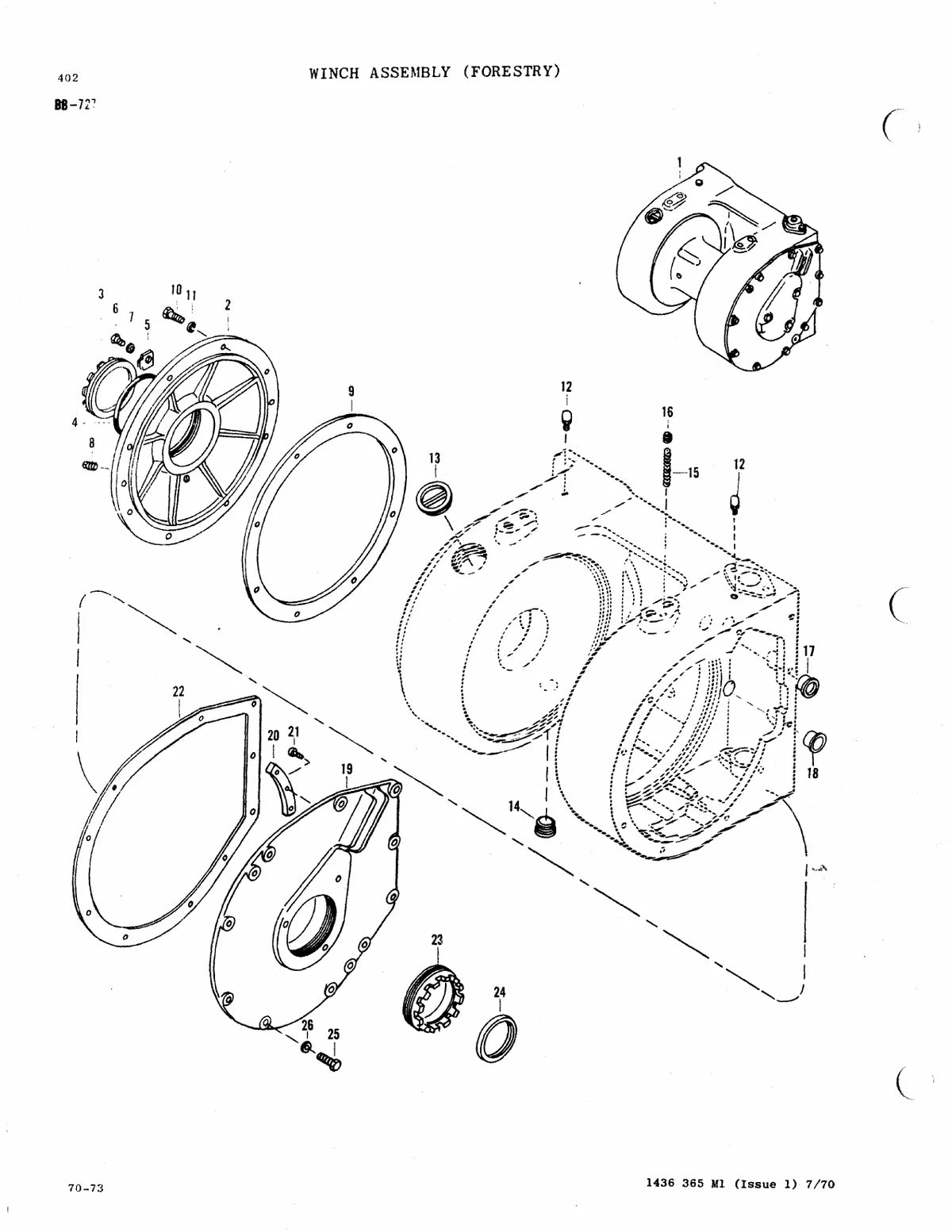 Massey Ferguson MF200 Trator Esteira — trator, vista explodida 4
