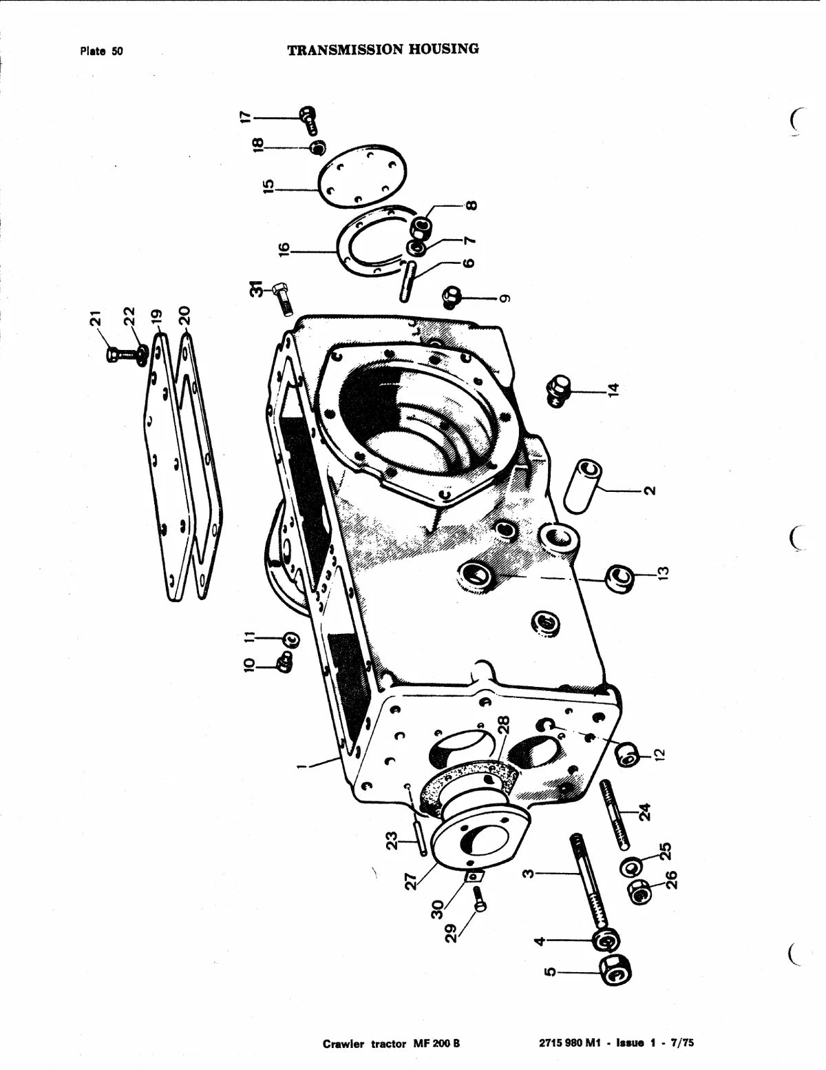 Massey Ferguson MF200B Trator Esteira — trator, vista explodida 1
