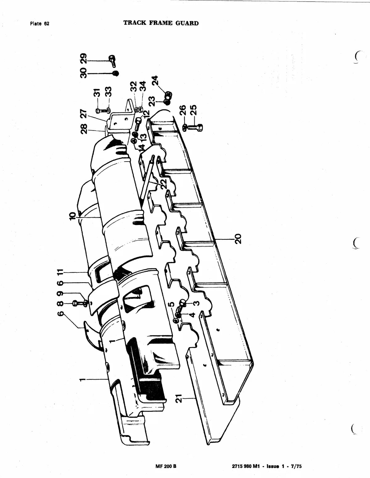 Massey Ferguson MF200B Trator Esteira — trator, vista explodida 2