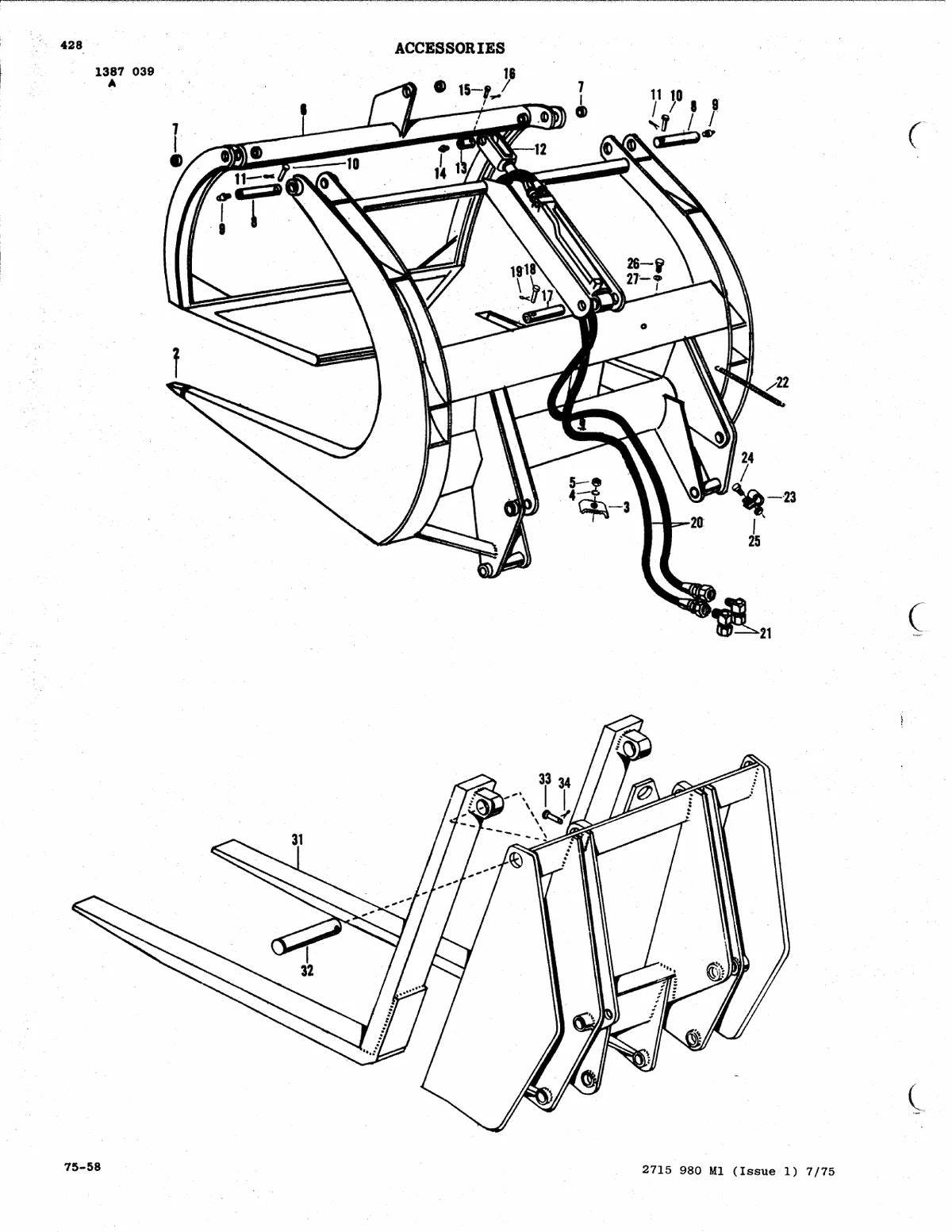 Massey Ferguson MF200B Trator Esteira — trator, vista explodida 4