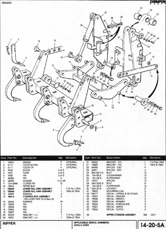 Champion Motoniveladora Series Grader 700 — motoniveladora, vista explodida 4