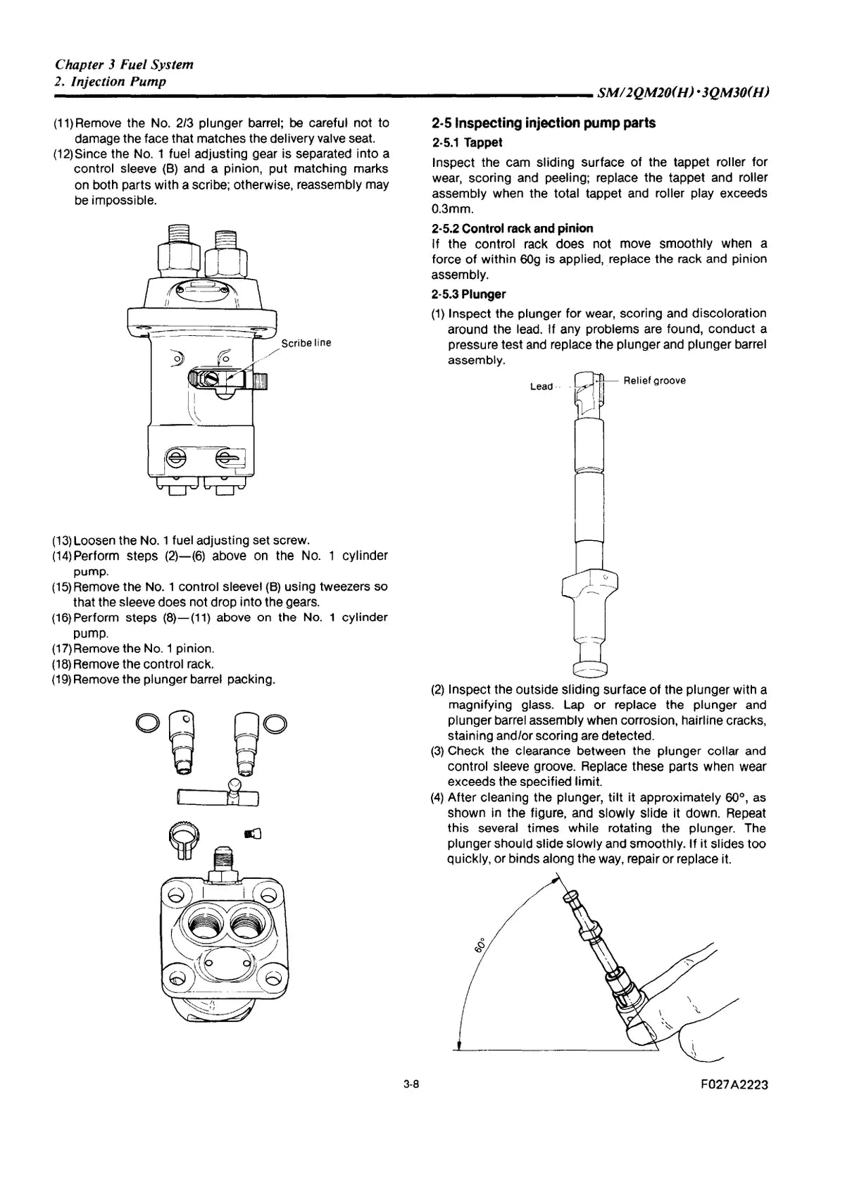 Yanmar 2QM20(H) 3QM30(H) — motor, figura técnica 1