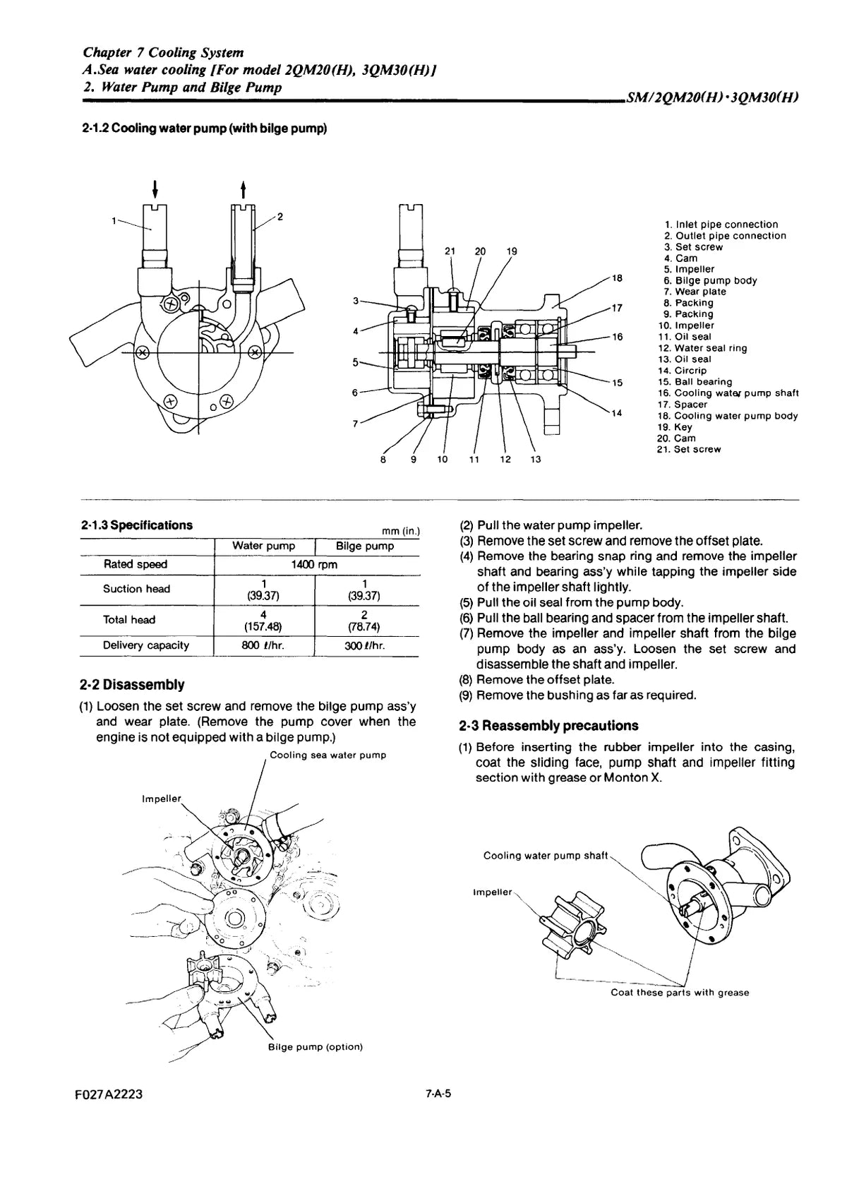 Yanmar 2QM20(H) 3QM30(H) — motor, figura técnica 3