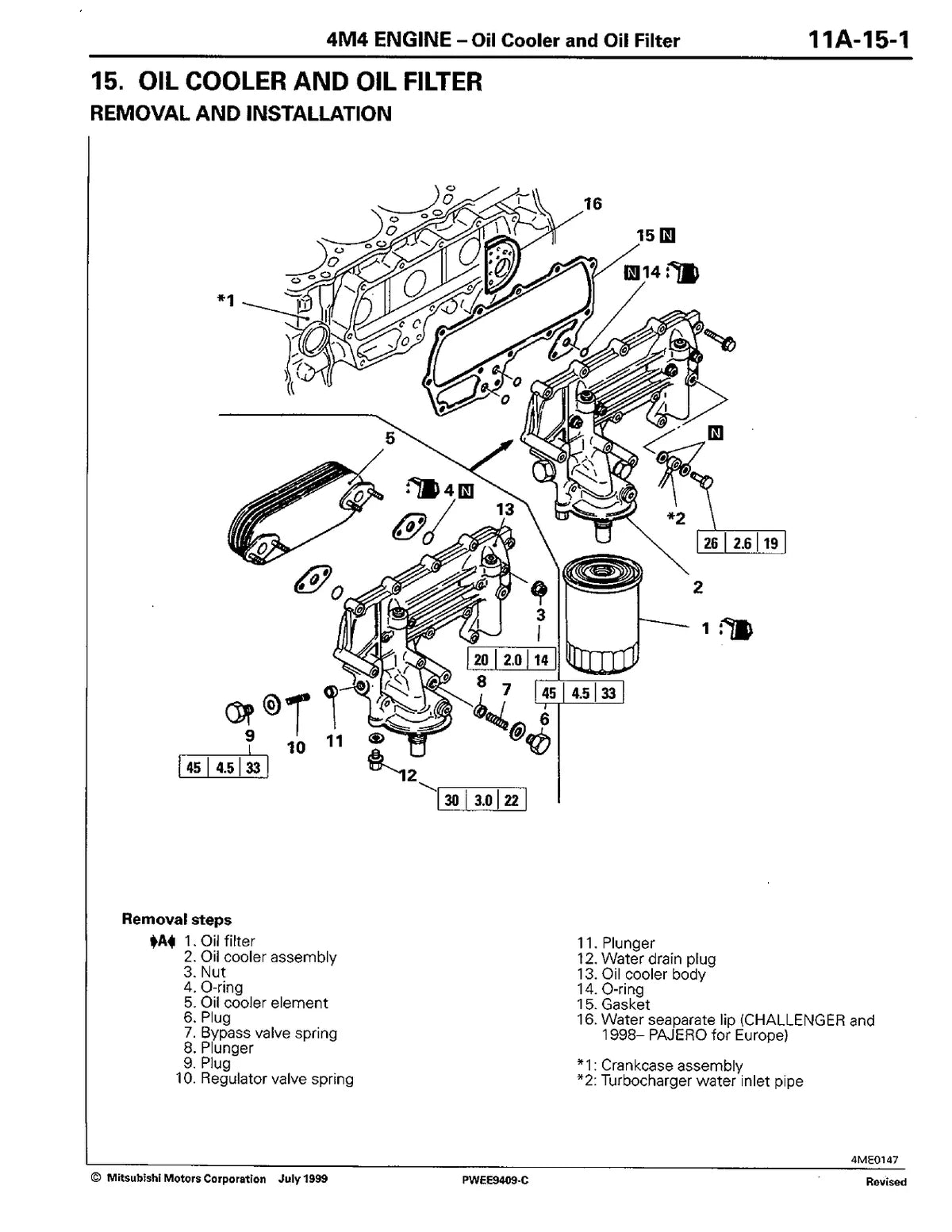 Mitsubishi Motor 4M40 — motor, figura técnica 1
