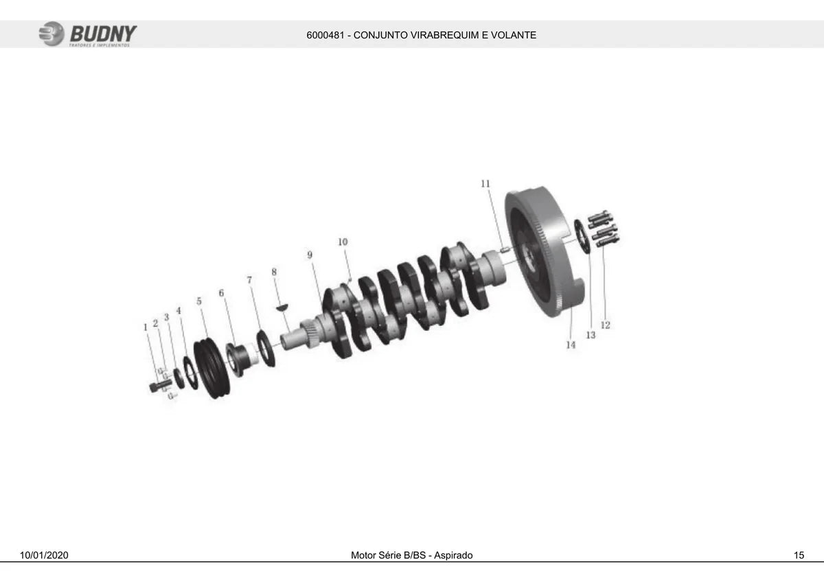 Budny Motor BDY 75CV — motor, vista explodida 1