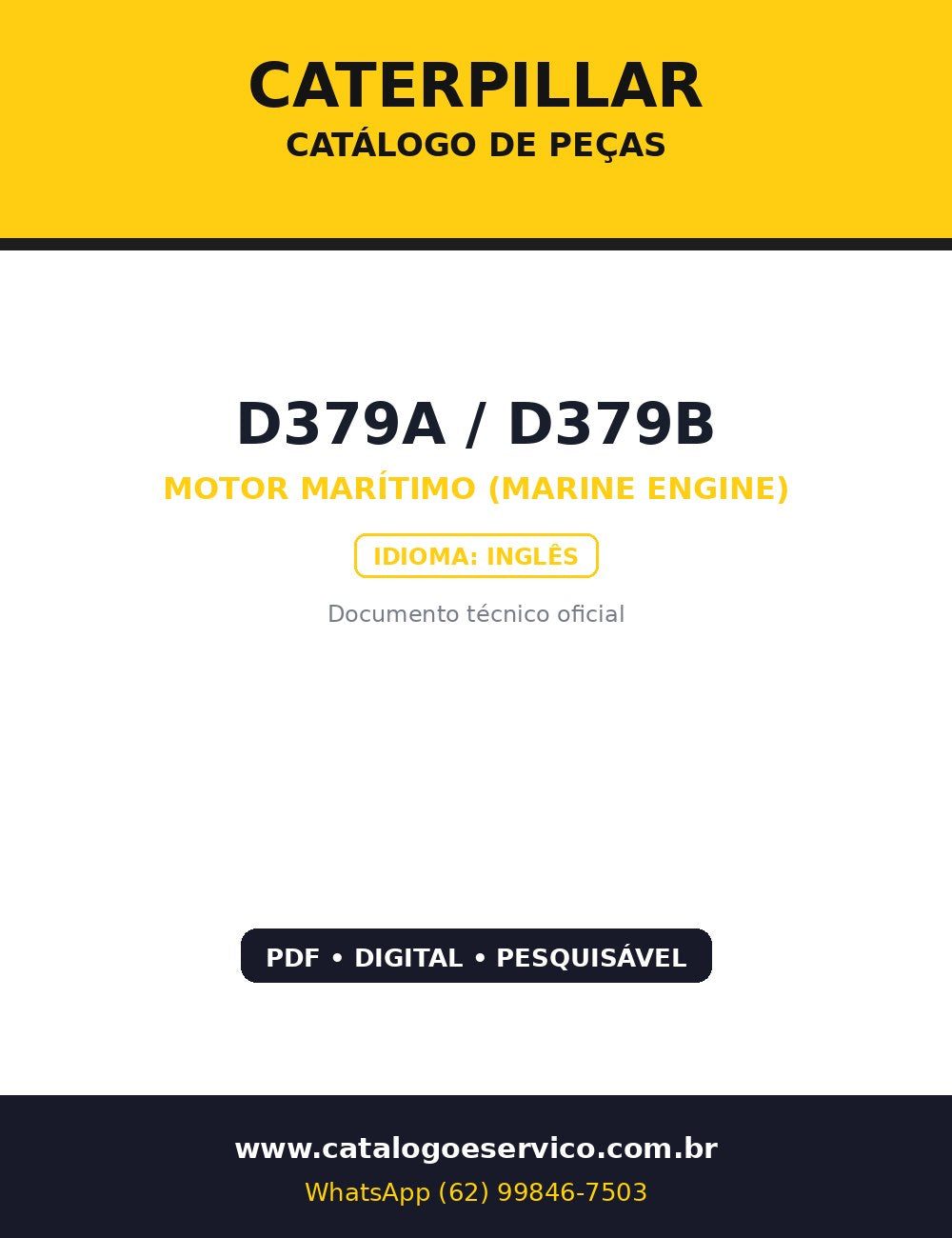 Catálogo de Peças Caterpillar D379A / D379B — Motor marítimo Caterpillar D379A/D379B