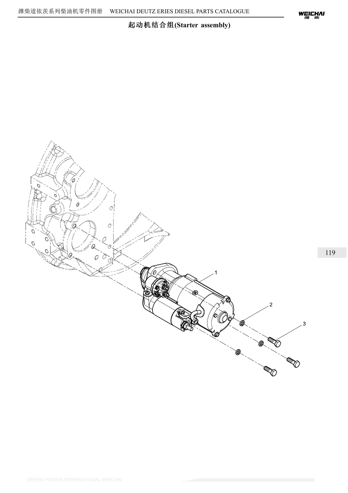 Weichai Deutz Motor Diesel 226B — motor, vista explodida 4